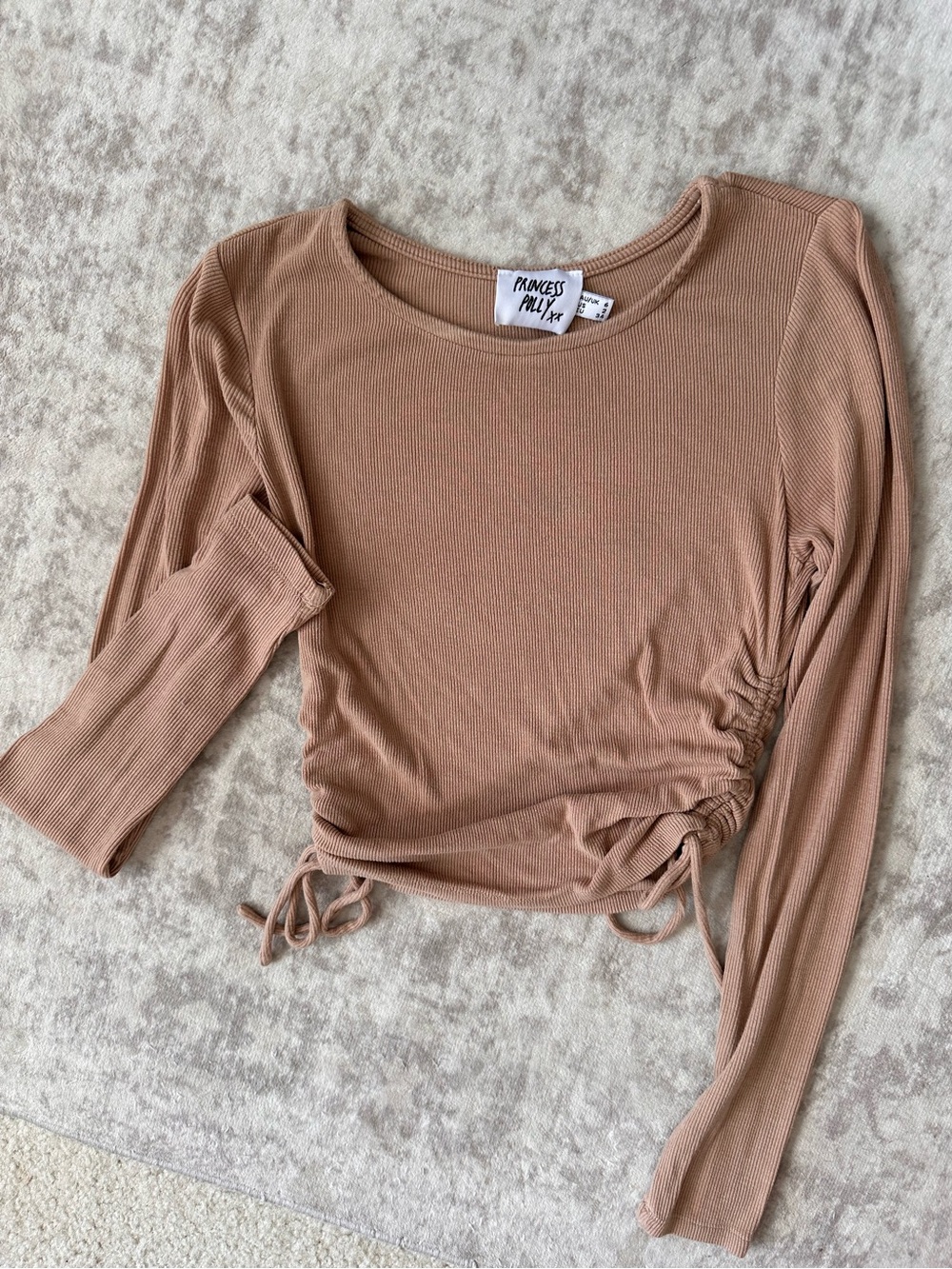 Princess Polly Ruched Long Sleeve Crop Top